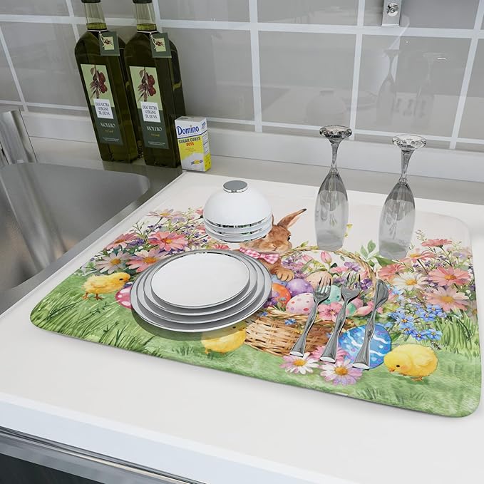 Easter Rabbit Eggs Dish Drying Mat - Image 6