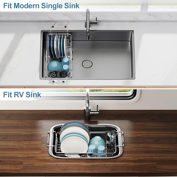 GSlife Small Over the Sink Dish Drying Rack - Image 9