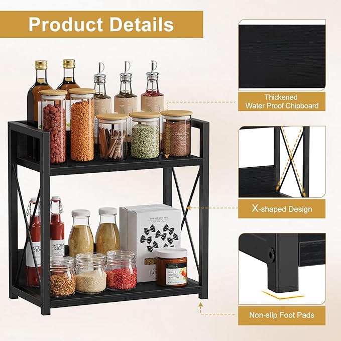 Giikin Kitchen Countertop Organizer, 2 Tier Coffee Bar Organizer, Kitchen - Image 4