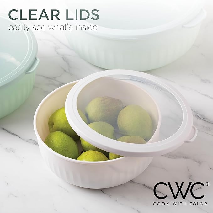 COOK WITH COLOR Prep Bowls with Lids- Wide and Deep Nesting Plastic Small - Image 4