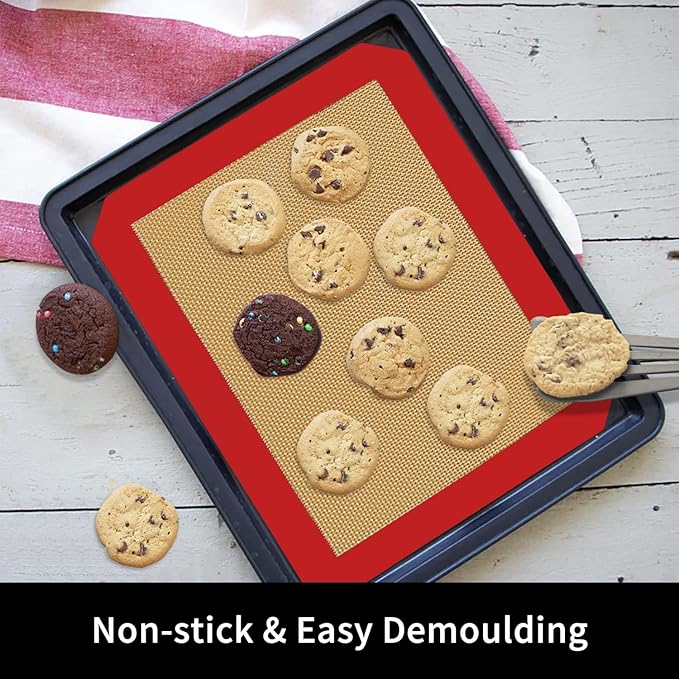 Small Silicone Baking Mats, 11-4/5x8-1/4 Inch Quarter Sheet Size, Non Stick - Image 3