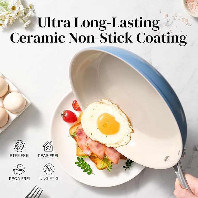Redchef Ceramic Non Stick Egg Pans, Nonstick Frying Pan Skillet, 8 inch Cooking - Image 4