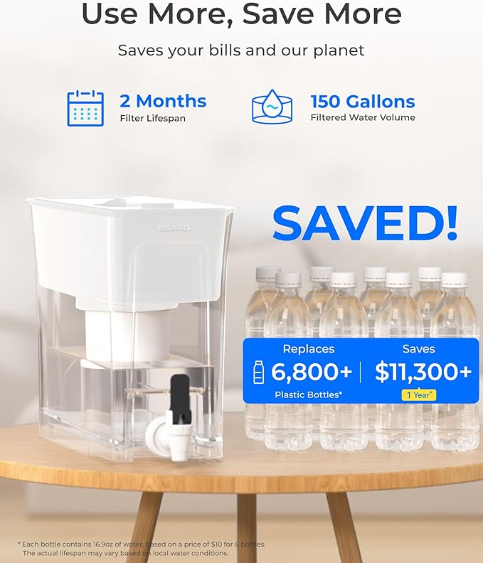 Waterdrop Fluoride-Reducing Water Filter Dispenser, 150-Gallon Long-Life - Image 6