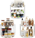 LAMU 3 Pack 2 Tier Lazy Susan Turntable Organizer 9.25'' Rotating Spice Rack by YourHome-OrganizationHelper