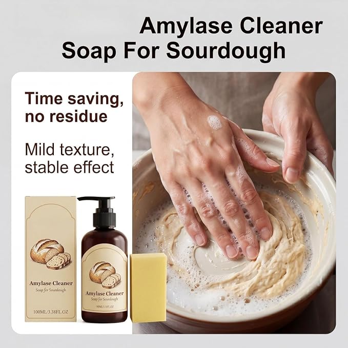 Dough Dissolve Soap For Sourdough, Fast-Acting Dough Cleaning Solution, Sourdough & Baking Mess - Enzyme Powered Formula Breaks Down Stuck-On Dough (3)