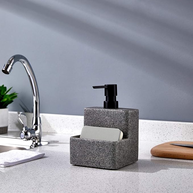 zccz Soap Dispenser with Sponge Holder, Liquid Hand and Dish Soap Dispenser - Image 3