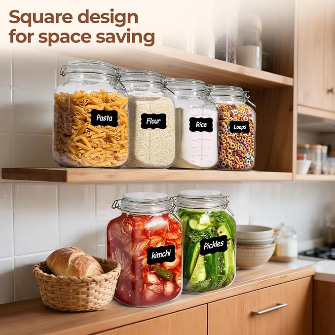 ComSaf 1 Gallon Square Glass Jars - Image 6