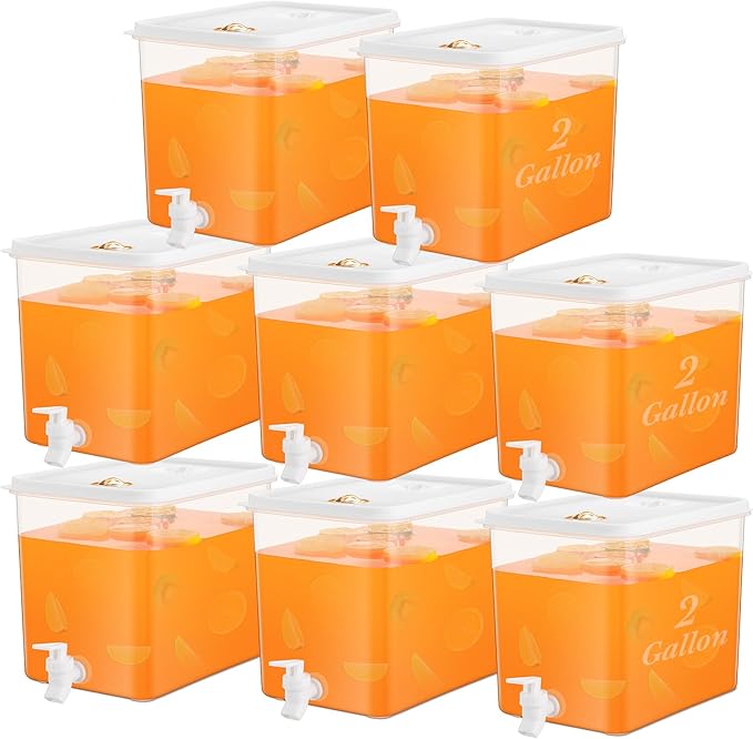 Domensi 8 Pack 2 Gallon Drink Dispenser by Domensi