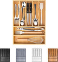 Bellsal Bamboo Silverware Drawer Organizer, Kitchen Utensil Drawer Organizers by Bellsal
