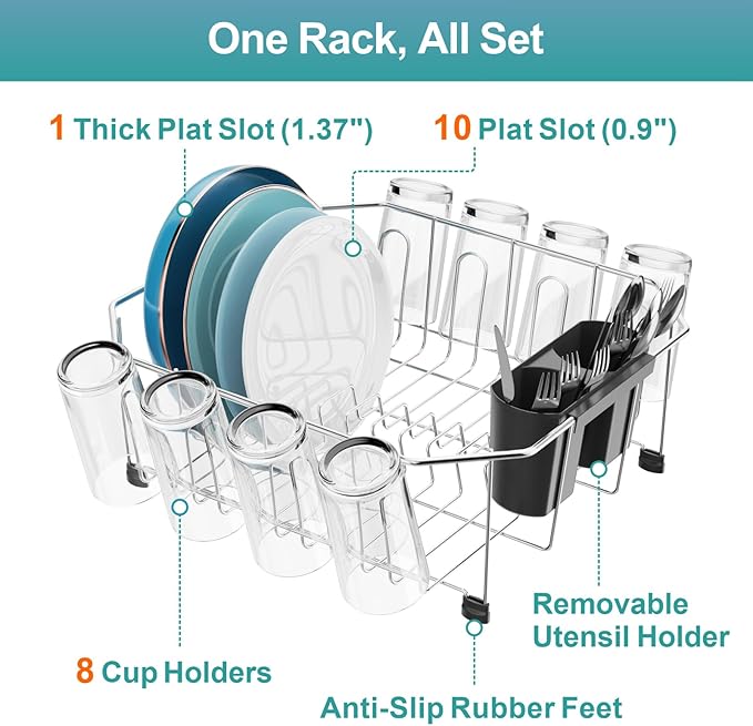 GSlife Small in Sink Dish Drying Rack - Image 4