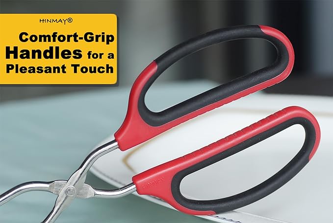 HINMAY Stainless Steel Kitchen Scissor Tongs Set - Image 5