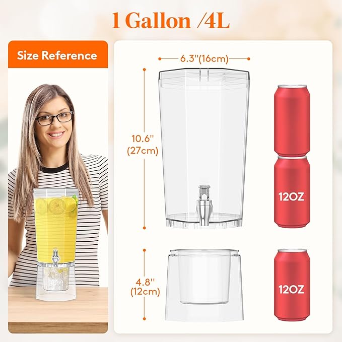 Lifewit 1 Gallon Drink Dispenser - Image 2