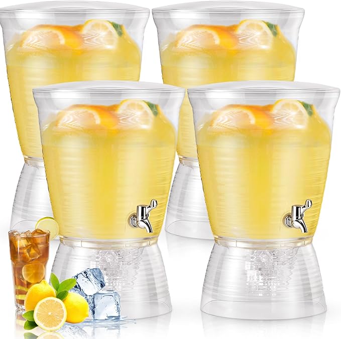 Tioncy 4 Pcs Acrylic Beverage Dispenser by Tioncy