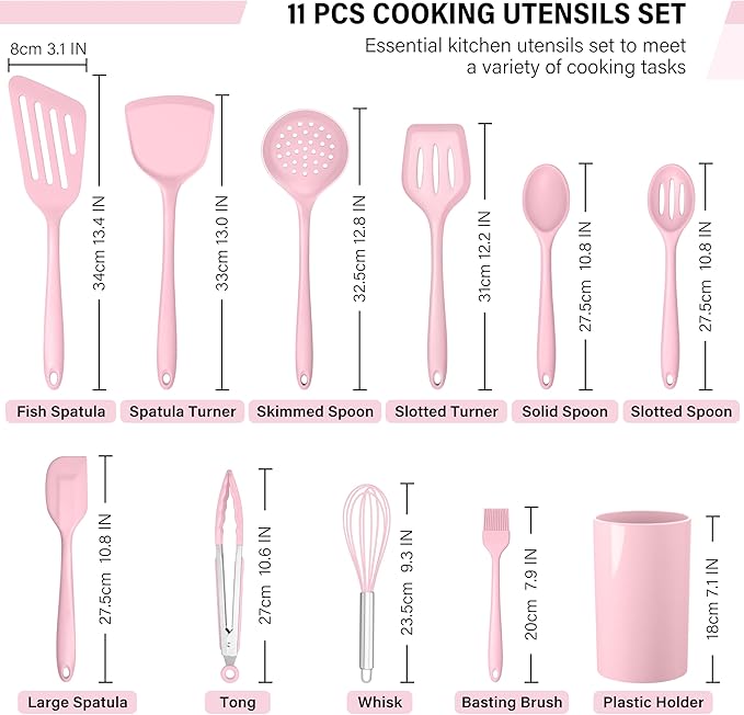 HaWare 11 PCS Silicone Cooking Utensils Set, Heat Resistant Kitchen Utensils - Image 2