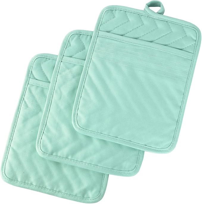 Anyi Pot Holders and Oven Mitts 7" X 9" Heat Resistant Cotton Pocket Pot Holder by Unknown