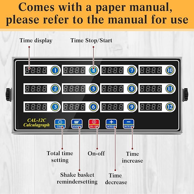 Relaxweex 2 Pack Commercial 12 Channel Digital Kitchen Timer, Wall Mount or - Image 4