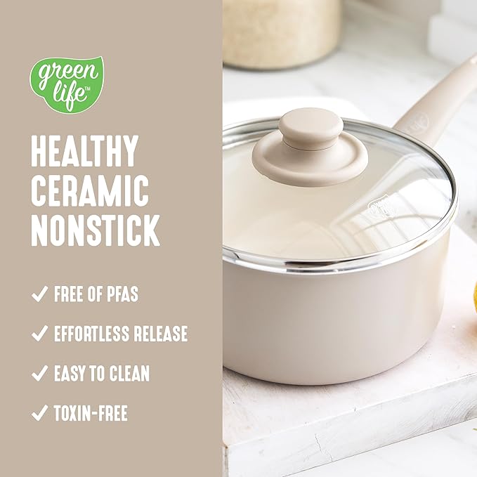 GreenLife 2.5QT Nonstick Saucepan - Image 2