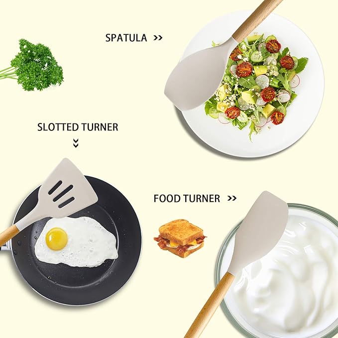MIBOTE Silicone Cooking Kitchen Utensils Set - Image 3