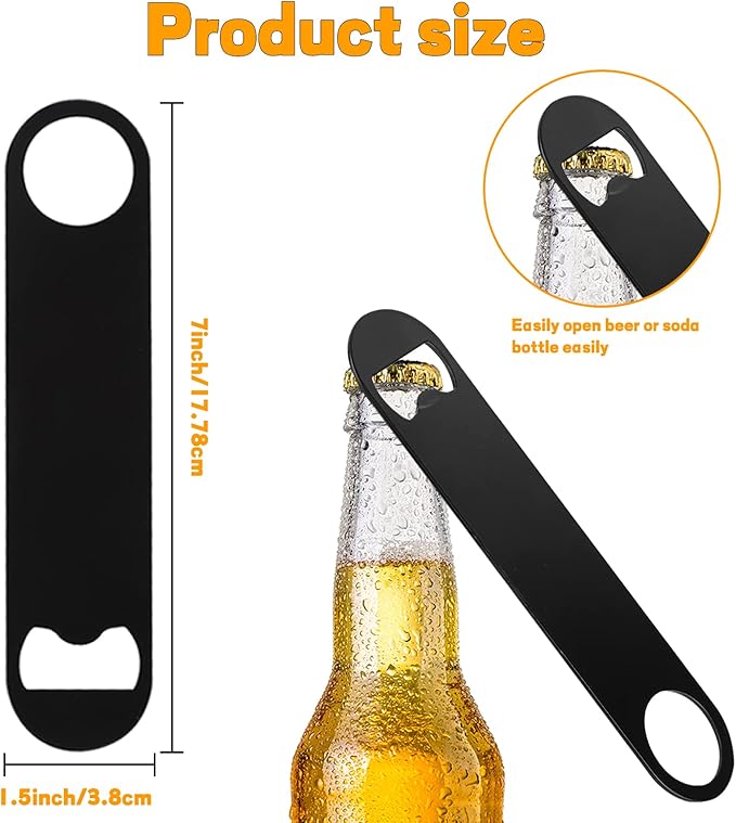 30 Pcs Flat Bottle Opener 7 Inch Black Stainless Steel Beer bottle Openers - Image 2
