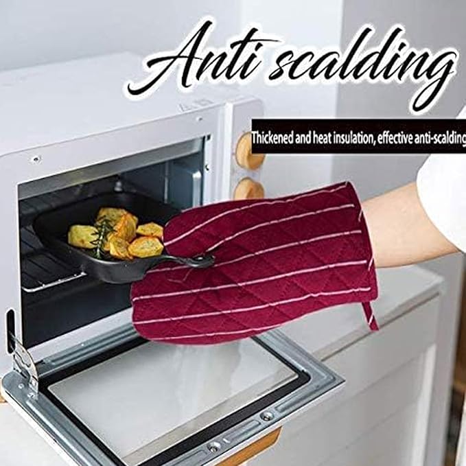 4Pcs Oven Mitts and Pot Holders, Heat Resistant Oven Mitts Set - Image 5
