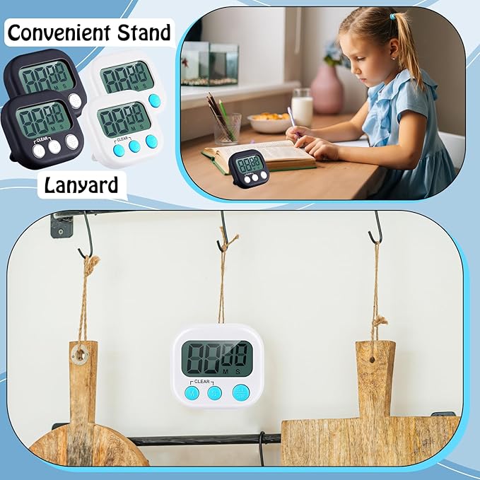Xuhal 50 Pieces Digital Kitchen Timer Bulk, Small Magnetic Timers - Image 6