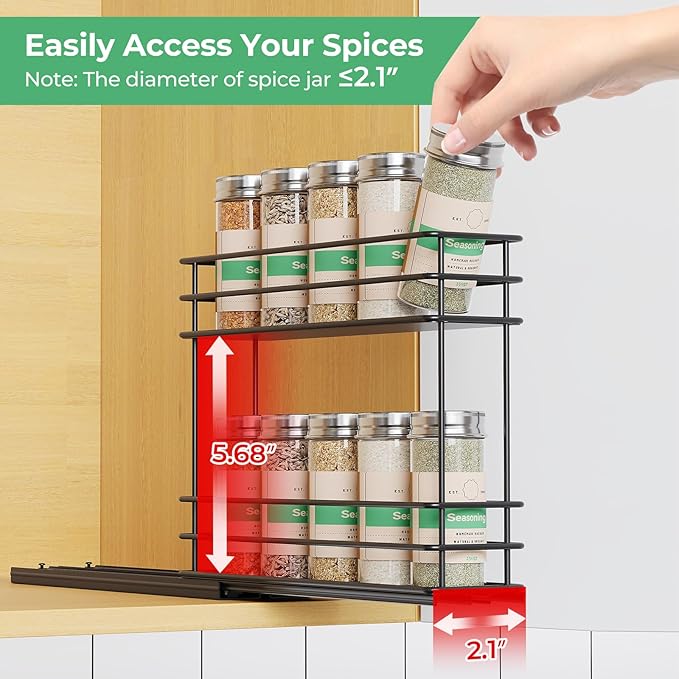 Mystozer Pull Out Spice Rack Organizer - Image 3