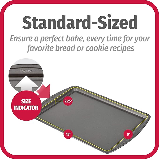 GoodCook Everyday Nonstick Carbon Steel 13” x 9” Baking Sheet Set, 3 Pack – - Image 6