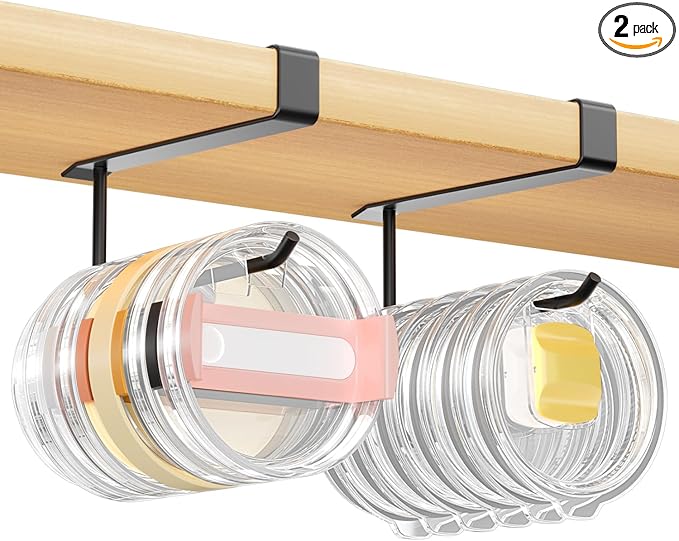 2 Pack Tumbler Lid Organizer, Under Cabinet Cup Lid Holder by AMAWARMHOMELIFE