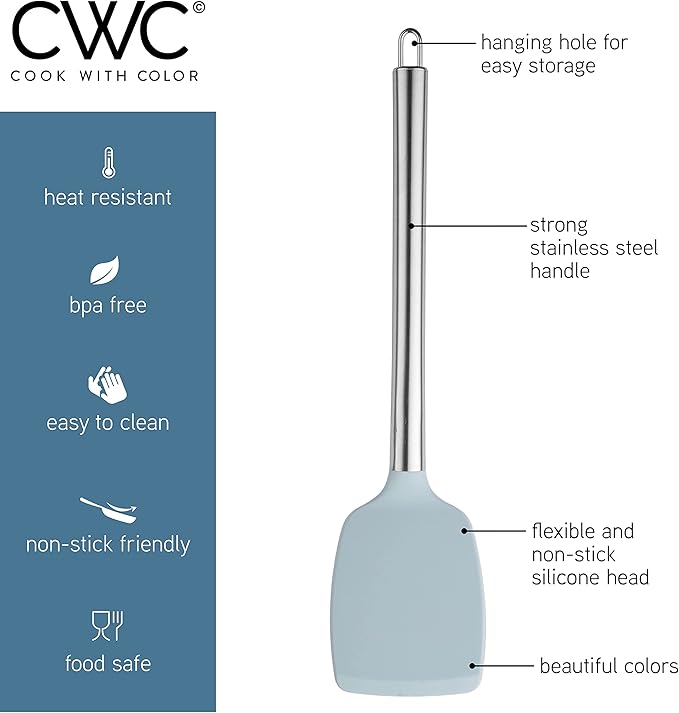 COOK WITH COLOR Silicone Cooking Utensils, Kitchen Utensil Set, Cooking Utensils - Image 6