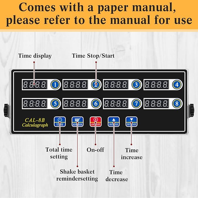Relaxweex 1 Pack Commercial 8 Channel Digital Kitchen Timer, Wall Mount or - Image 6