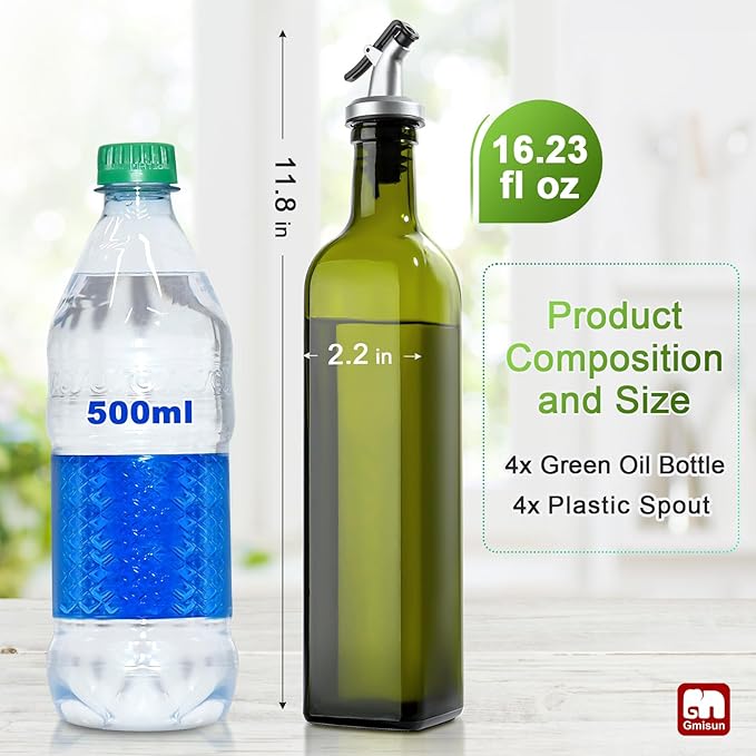 GMISUN Olive Oil Dispenser Bottle 4 Pack, Olive Oil Dispenser - Image 2