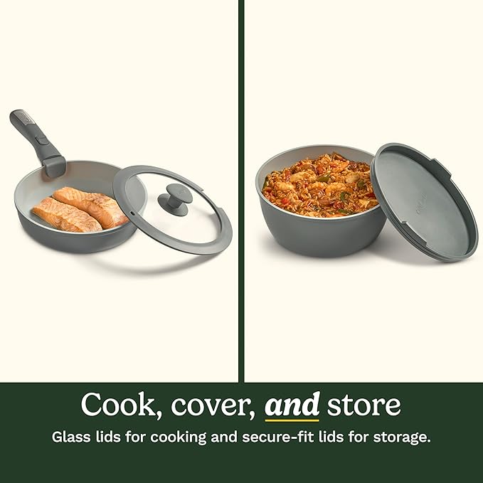 Cuisinart 13-Pc, ClickSmart Nonstick Detachable Handle Ceramic Cookware - Image 8