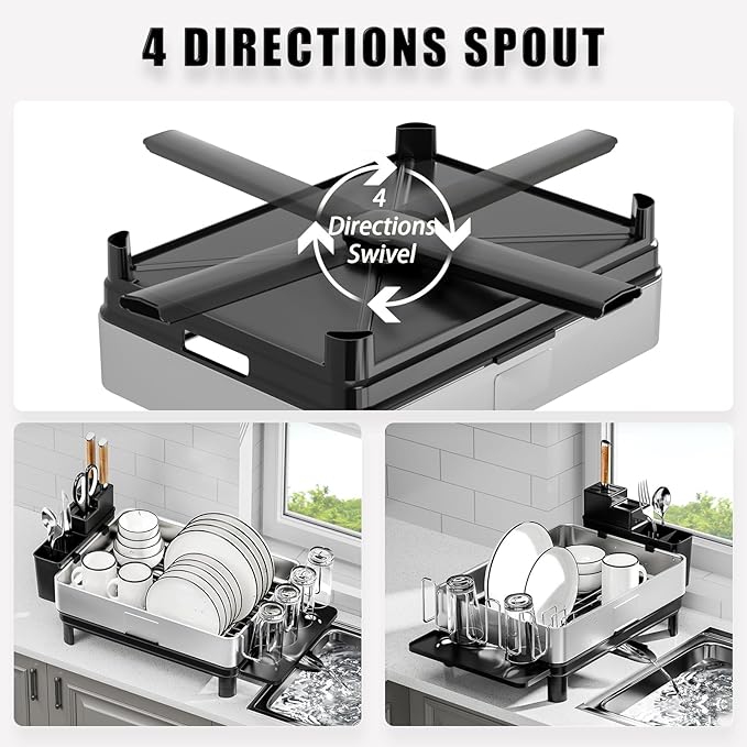 Ewaiira Dish Drying Rack, 304 Stainless Steel Dish Racks - Image 4