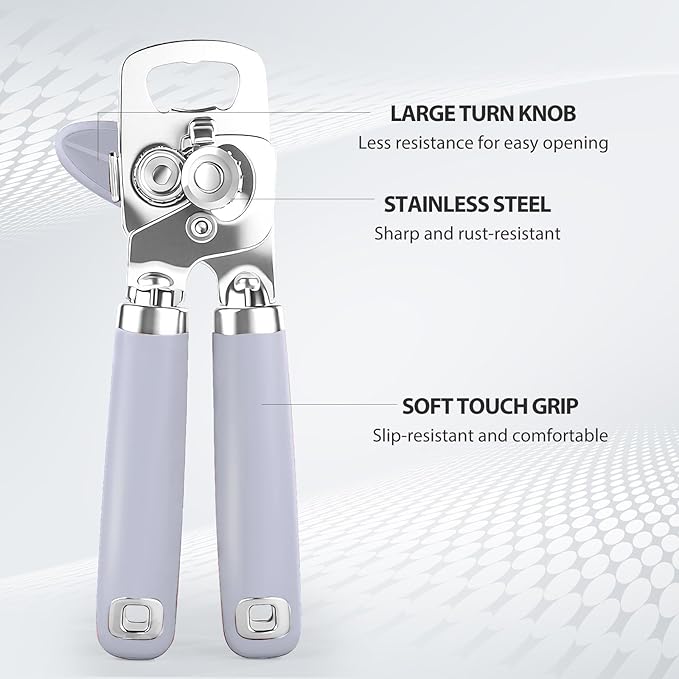 Safring Can Opener Manual, Heavy Duty Stainless Steel Smooth Edge Can Opener - Image 3