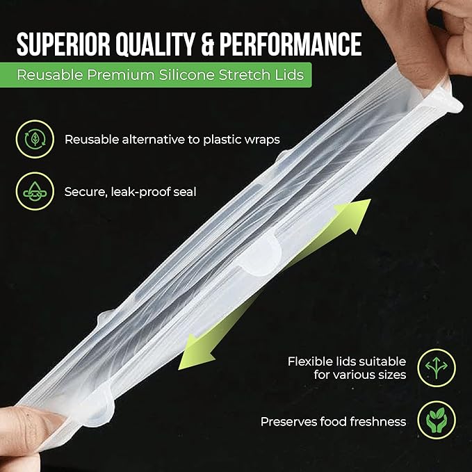 Reusable Silicone Stretch Lids for Food Storage in Fridge - Image 5