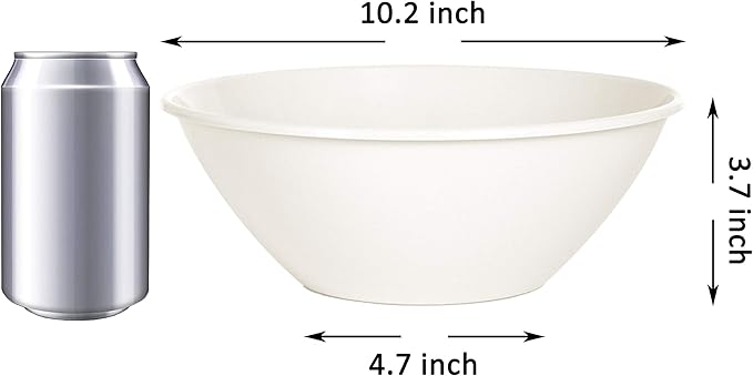 Youngever 10 inch 100 Ounce Plastic Mixing and Serving Bowls, Popcorn Bowls - Image 2