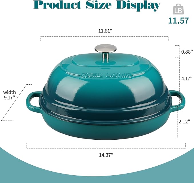 EDGING CASTING Enameled Oval Cast Iron Dutch Oven Pot - Image 2