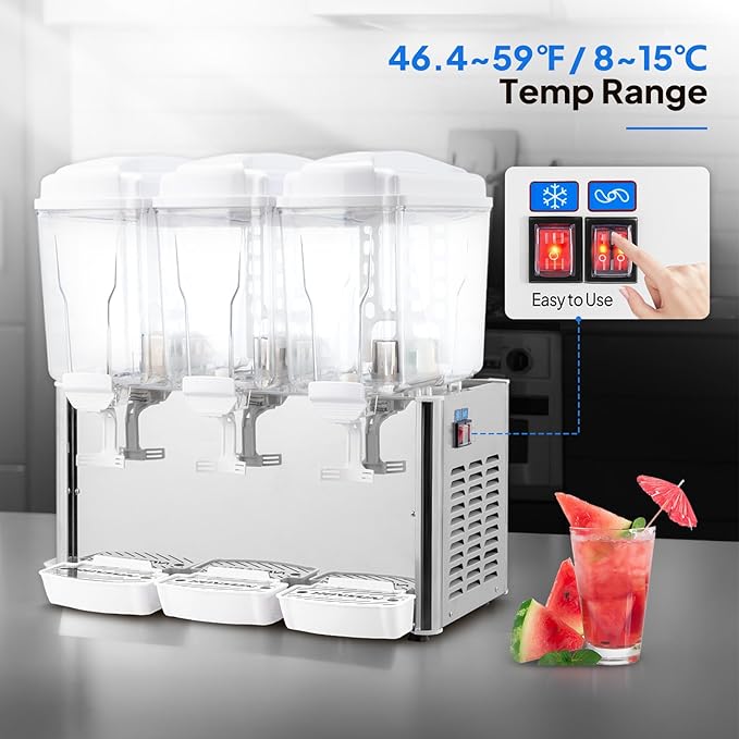 ROVSUN 14.4 Gallon/54L Commercial Beverage Dispenser Drink Dispenser, 18L X 3 - Image 5