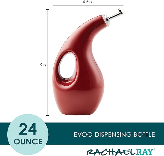 Rachael Ray Ceramic EVOO Oil and Vinegar Dispensing Bottle - Image 2