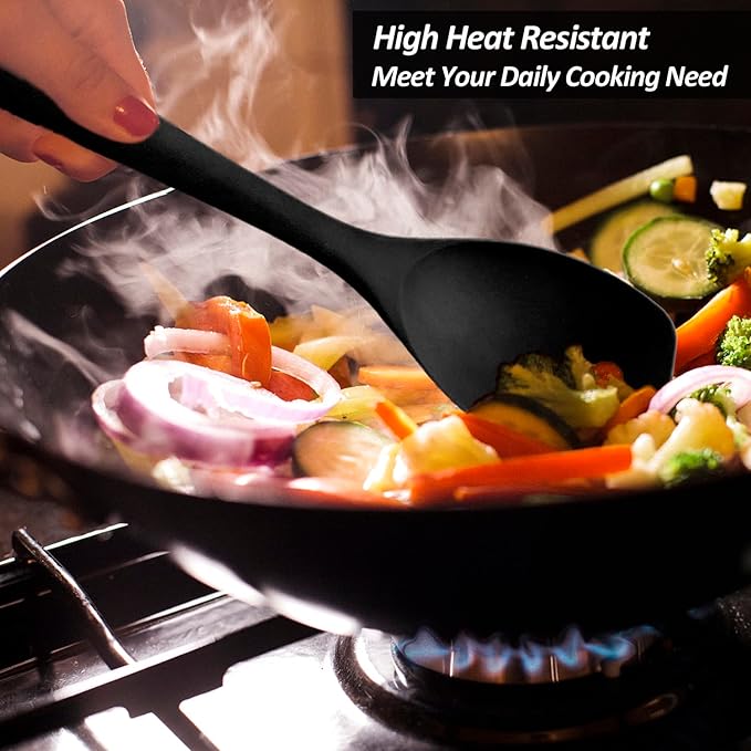 Upgrade Silicone Spatula Spoon Set, VOVOLY Heat Resistant Rubber Spoonula - Image 5