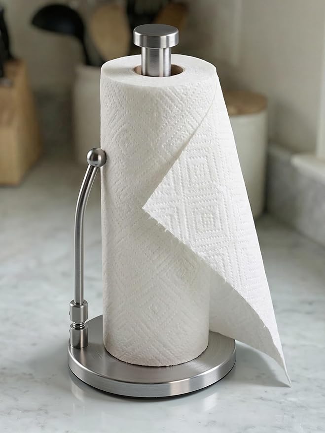 SMARTAKE Paper Towel Holder, Paper Towel Dispenser Standing Weighted Base Non - Image 9