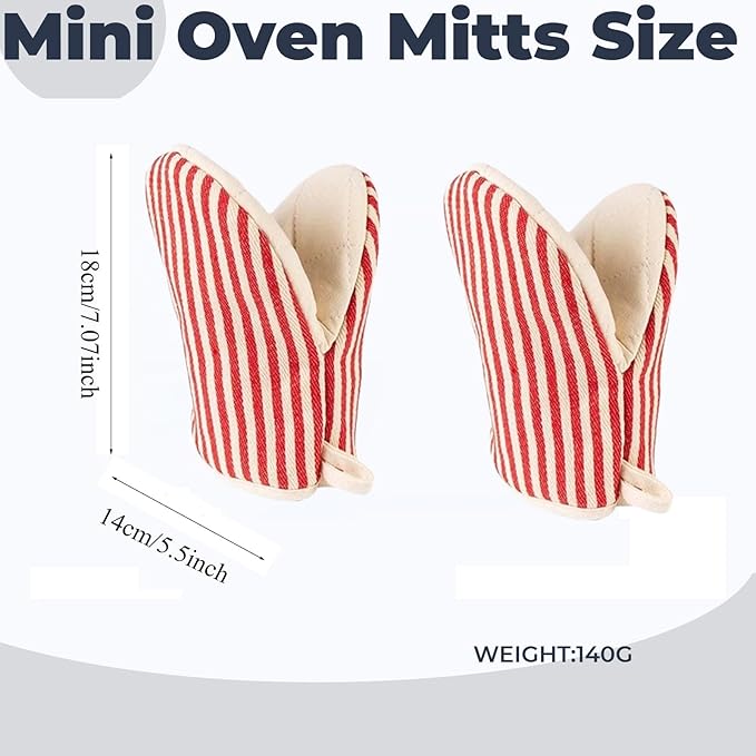 Mini Oven Mitts, Kitchen Oven Gloves Kitchen Mittens 500 Degrees Heat Resistant - Image 3