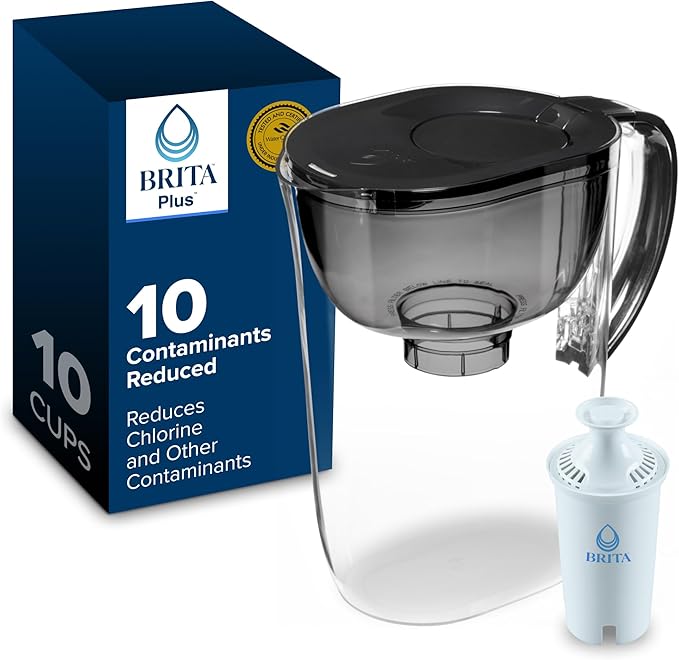 Brita Large 10 Cup Water Filter Pitcher, 1 BritaPlus Filter by Brita