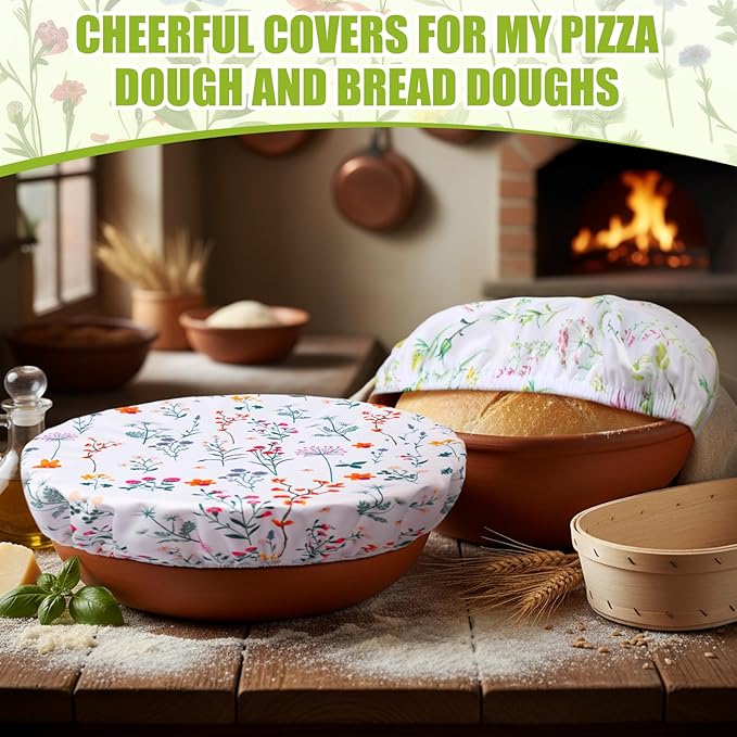 Patelai 10 Pcs Bowl Covers Reusable in 5 Size Stretch Cloth Fabric Elastic Food - Image 6
