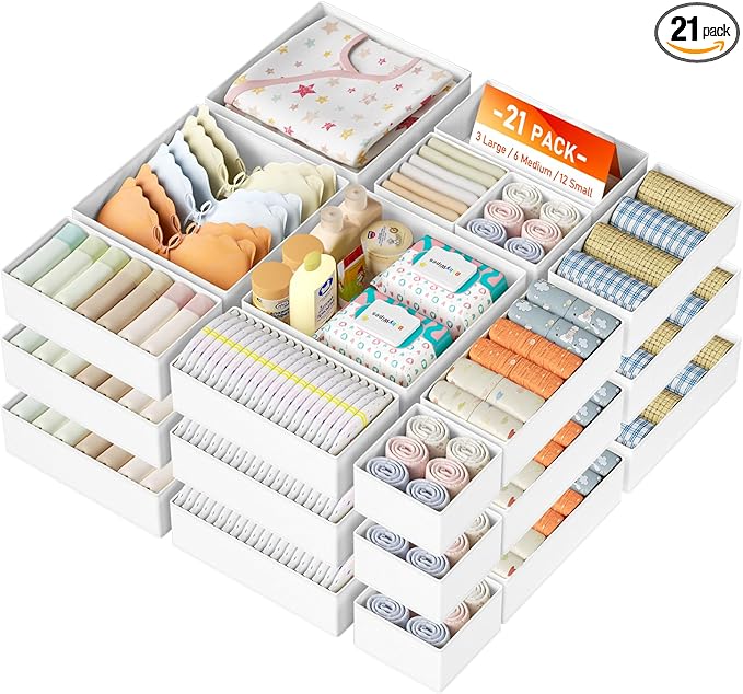 DIMJ Drawer Organizer Clothes, 28 Pack Dresser Organizer, Foldable Closet by DiMJ