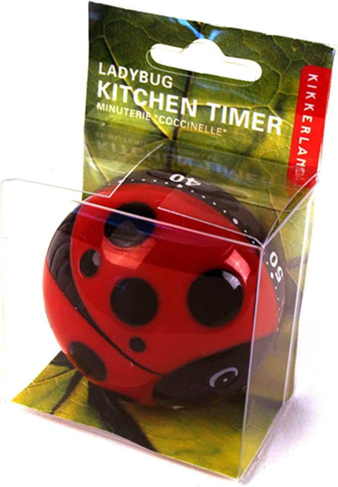 Kikkerland Ladybug Kitchen Timer, 5.7 x 5.7 x 4.4 cm - Image 4