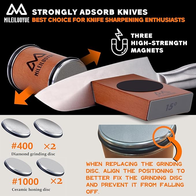 Knife Sharpener Tool Rolling Knife Sharpener Kit, Ceramic Disc Sharpeners Are - Image 3
