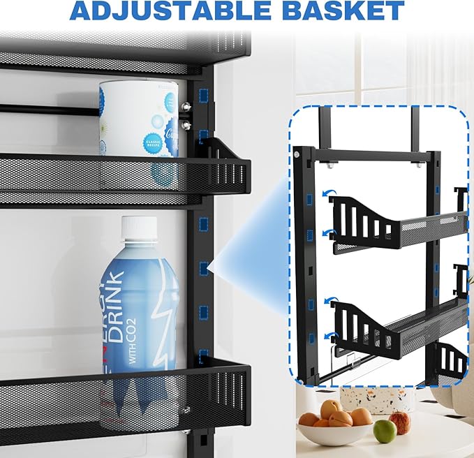 coobest 8-Tier Over the door Spice Rack Organizer, Large Heavy Duty Metal Wall - Image 5