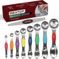 Magnetic Measuring Spoons Set of 9 Stainless Steel Dual-Sided Stackable by Nextop
