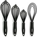 Anaeat Silicone Kitchen Whisk Set of 4, Egg Beater Milk ​Blender by Anaeat